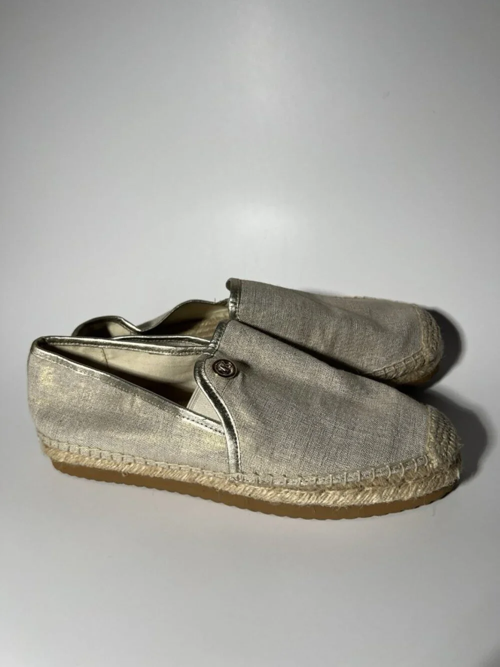 Michael Kors Kendrick Espadrille Flats Gold Women’s Size 7.5